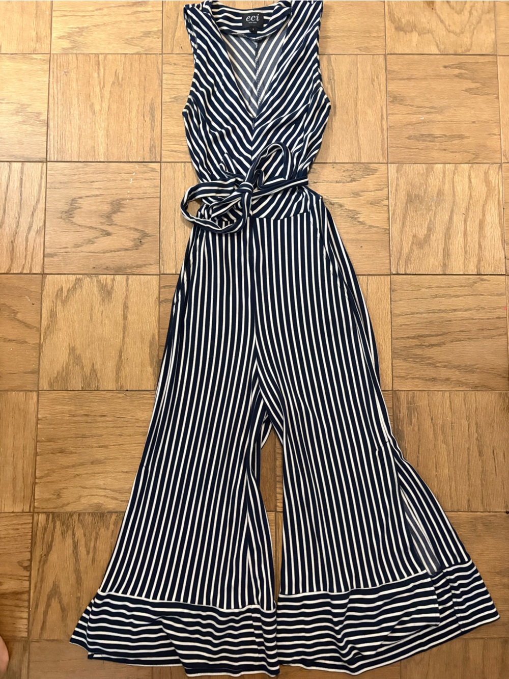 Navy and White Striped Maxi Dress